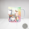 Boy gnome mug for Easter celebrations. Unique Easter boy gnome design coffee cup. Cute boy gnome on customizable Easter mug.
